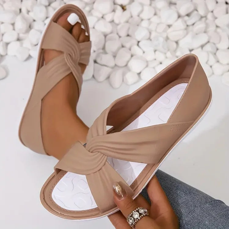 Women’s Comfortable Knot Design Sandals Slip On Soft Sole Summer Slides