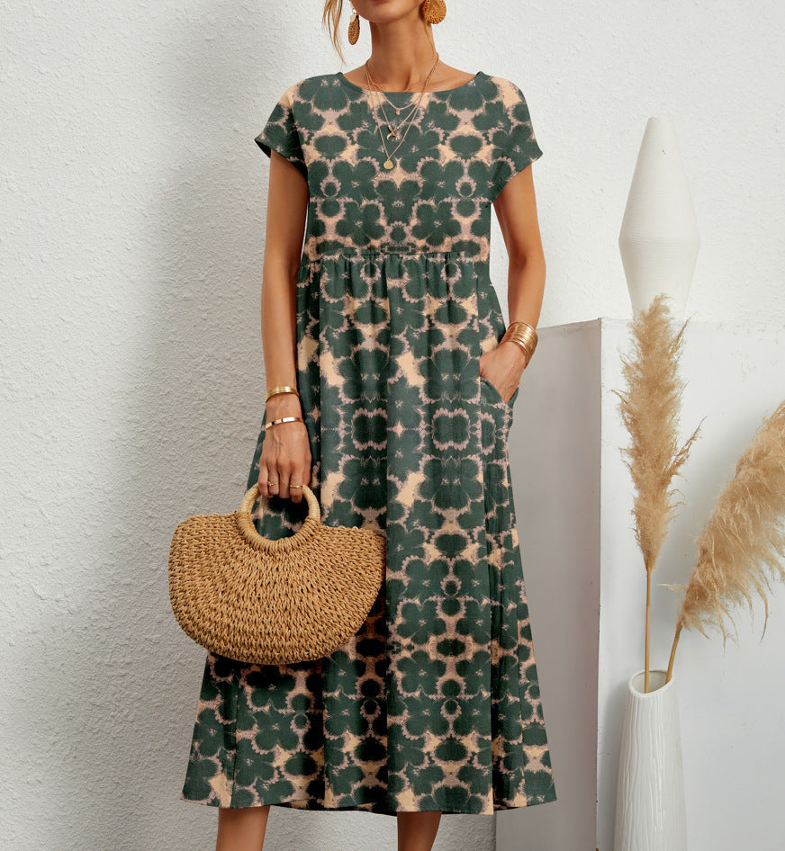 Ivory – Floral Print Midi Dress