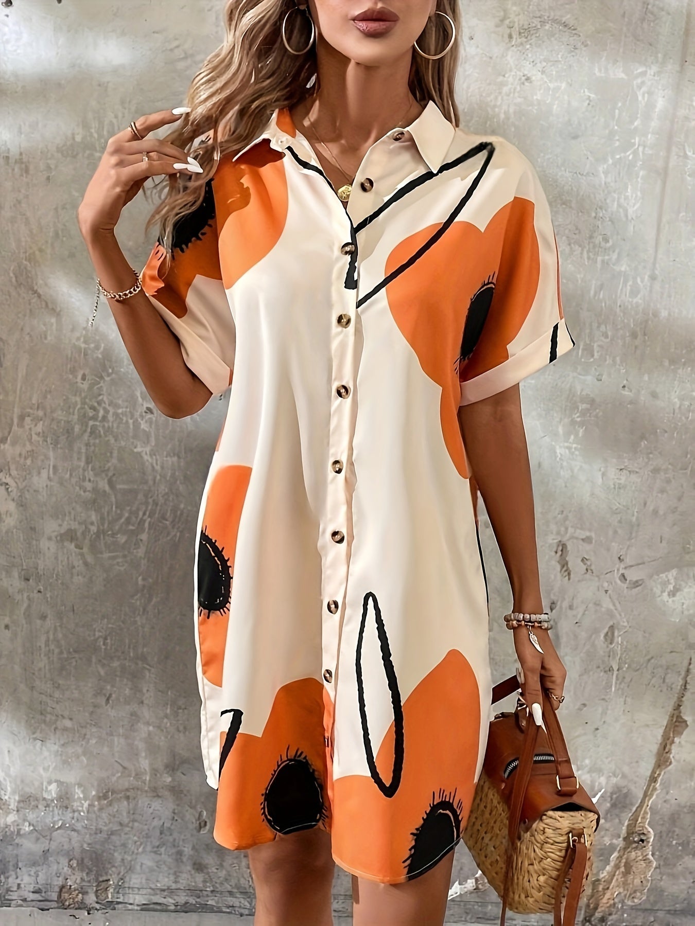 Elodie – Floral Print Shirt Dress