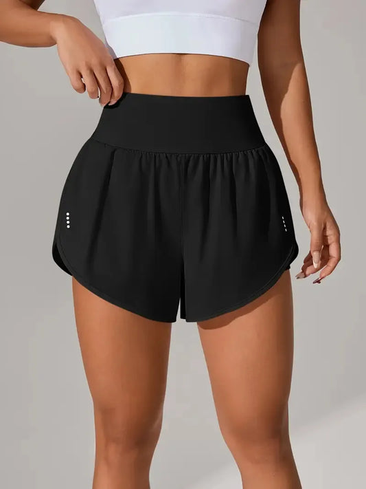 Women’s High Waisted Yoga Shorts Ruffled Athletic Fit