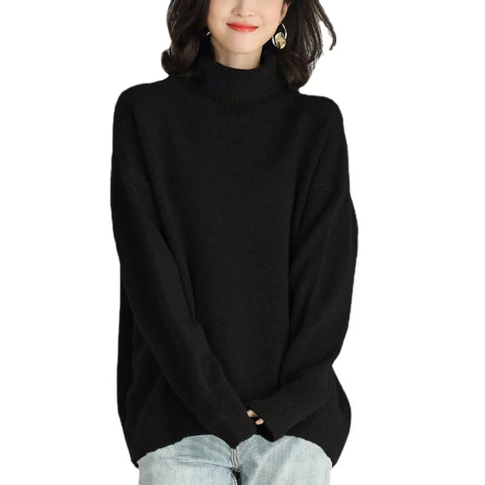 Norvelle™ High Neck Loose Sweater – Cozy Elegance for Autumn & Winter | Shop Yours Today
