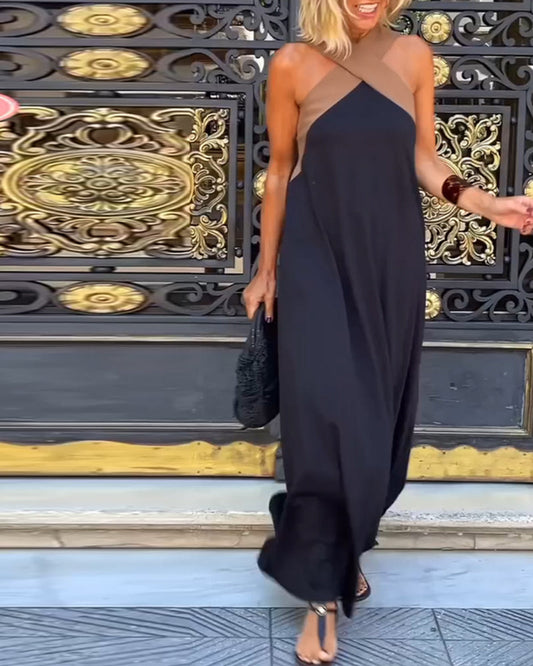Morven – Crossover Halter Maxi Dress