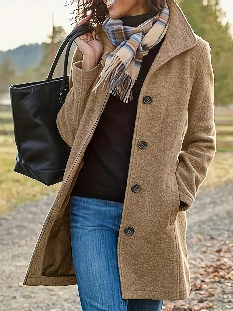 Linda | Single-breasted knit coat
