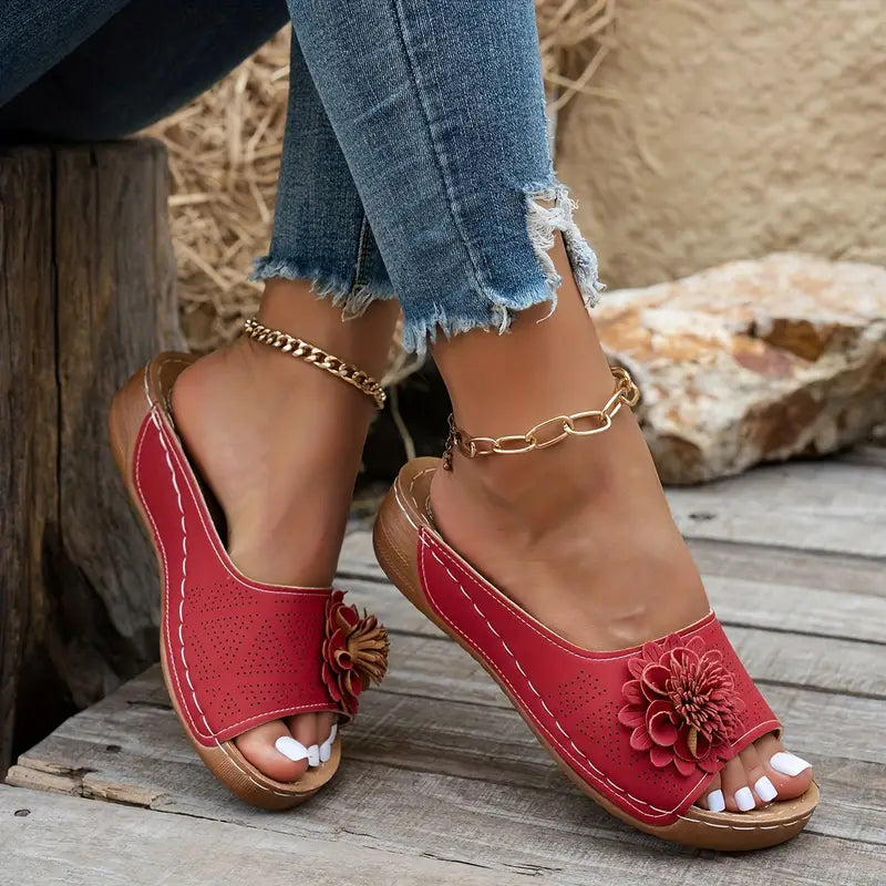Women's Floral Design Orthopedic Sandals