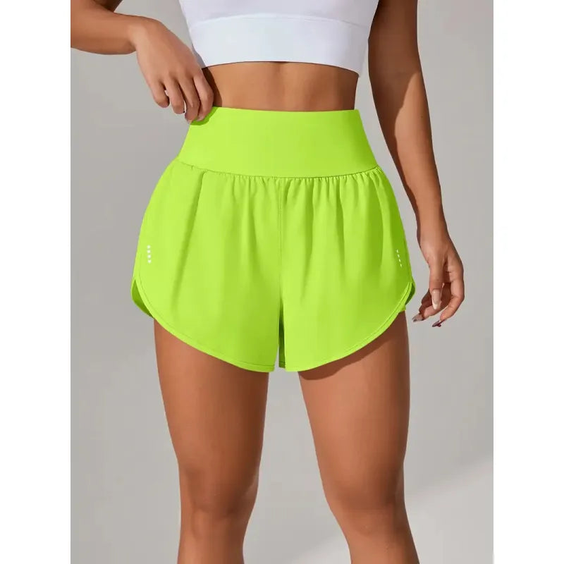 Women’s High Waisted Yoga Shorts Ruffled Athletic Fit