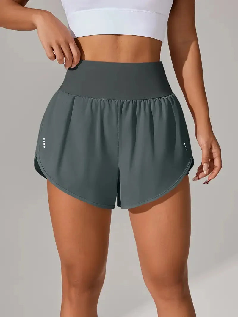 Women’s High Waisted Yoga Shorts Ruffled Athletic Fit