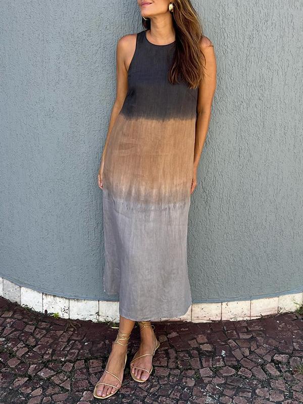 Megan – Sleeveless Ombre Midi Dress
