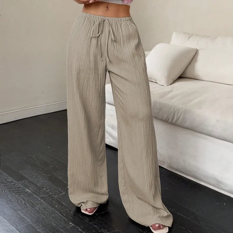 Women’s Wide Leg Pants Casual Solid Color Loose