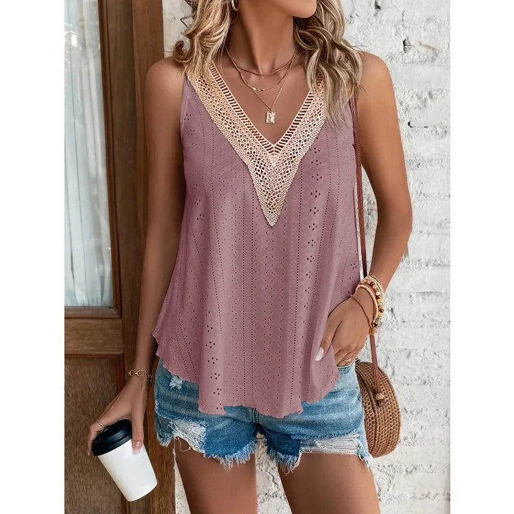 Women’s V Neck Pullover Vest Casual Lightweight Top