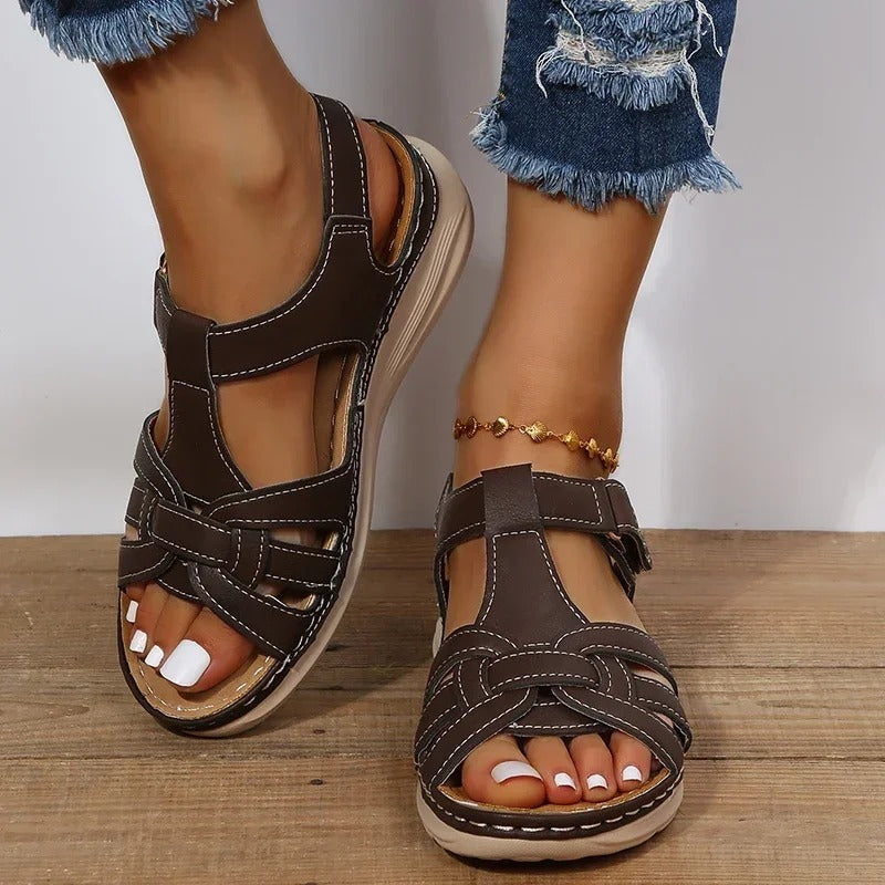 Women's Orthopedic Walking Sandals – Arch Support, Cushioned Sole, Adjustable Strap
