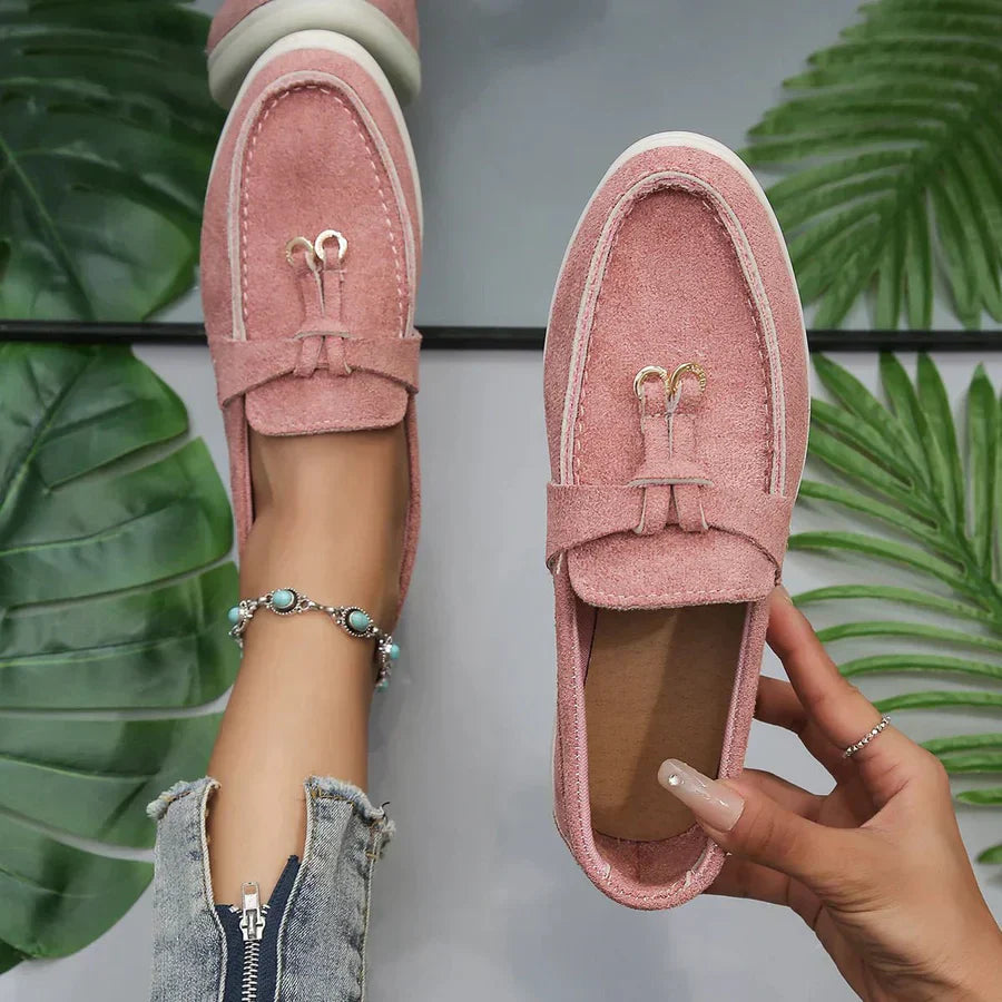 Women's Slip-On Shoes with Knot Detail and Cushioned Sole