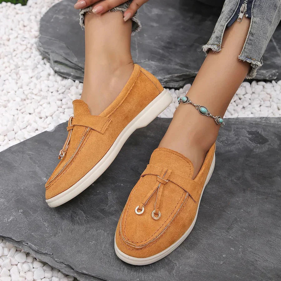 Women's Slip-On Shoes with Knot Detail and Cushioned Sole