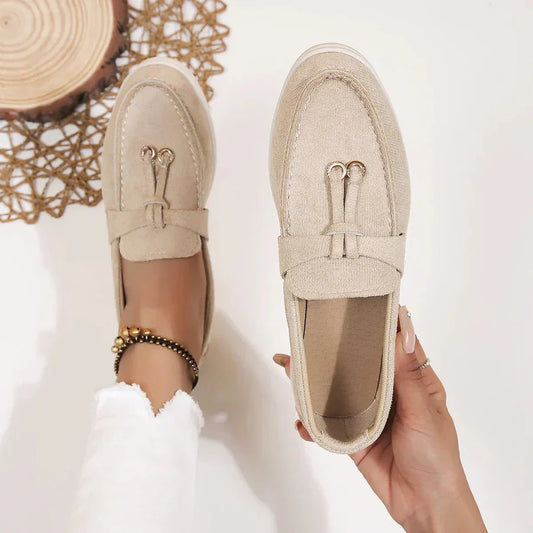 Women's Slip-On Shoes with Knot Detail and Cushioned Sole
