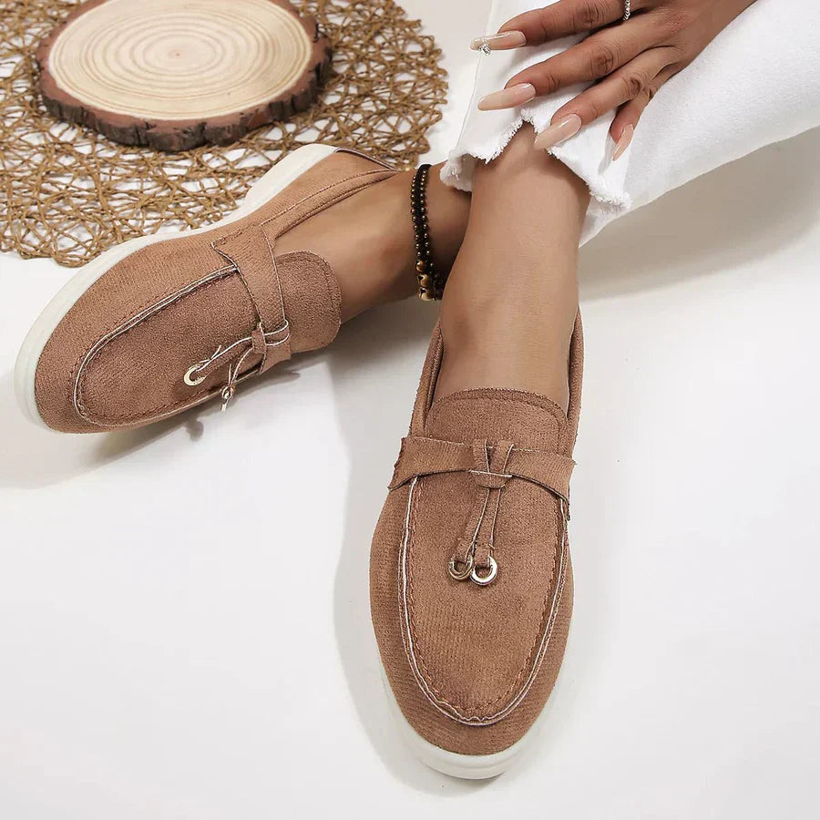 Women's Slip-On Shoes with Knot Detail and Cushioned Sole
