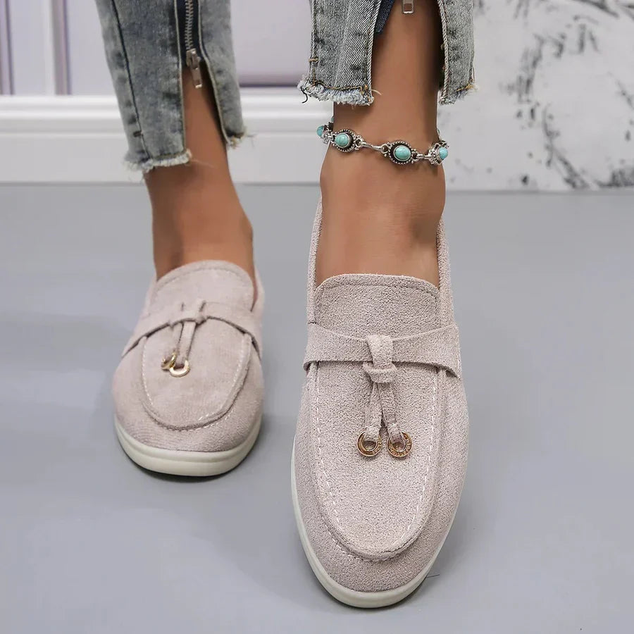 Women's Slip-On Shoes with Knot Detail and Cushioned Sole