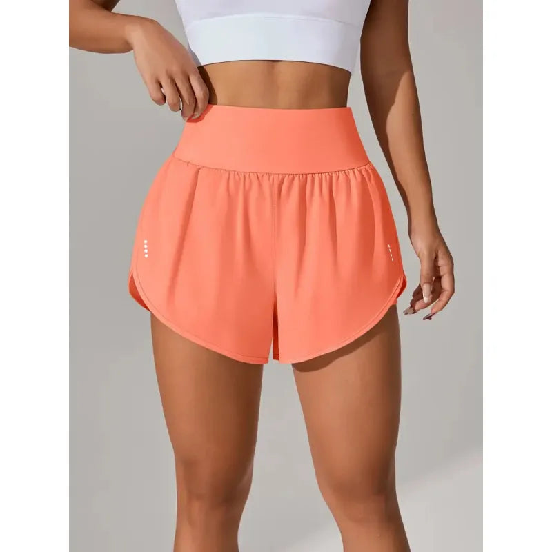 Women’s High Waisted Yoga Shorts Ruffled Athletic Fit