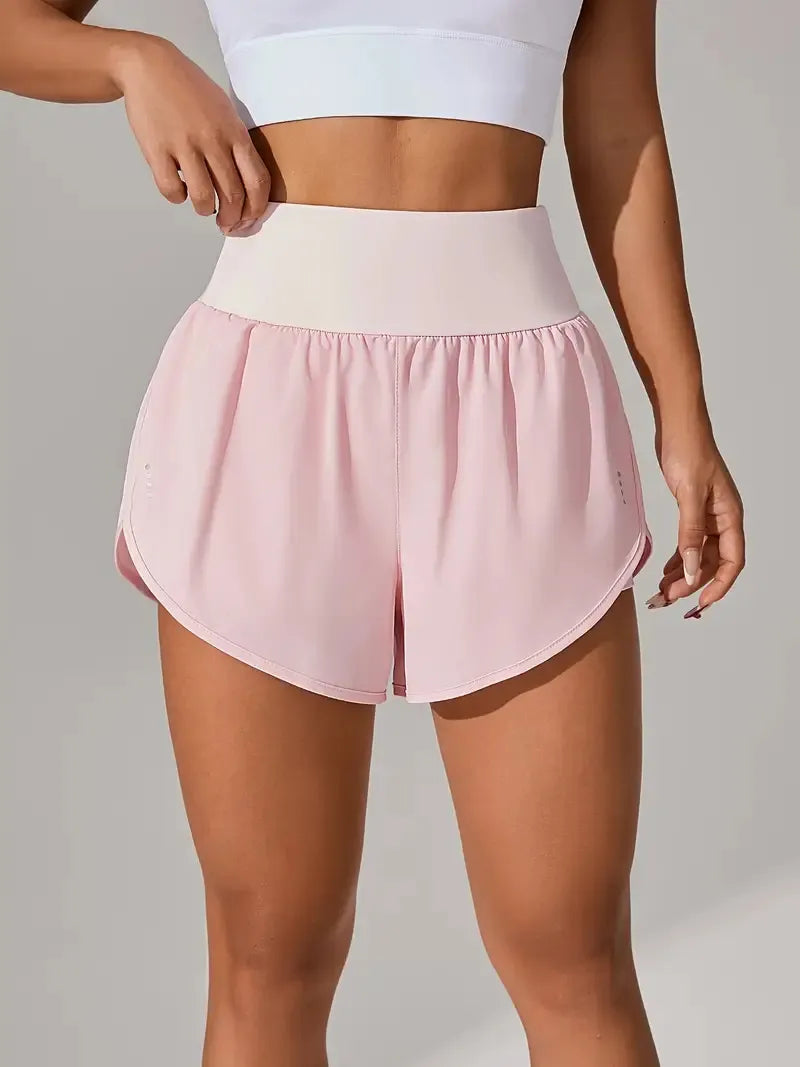 Women’s High Waisted Yoga Shorts Ruffled Athletic Fit