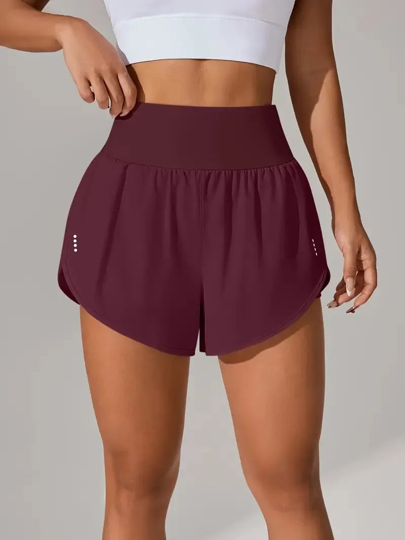 Women’s High Waisted Yoga Shorts Ruffled Athletic Fit