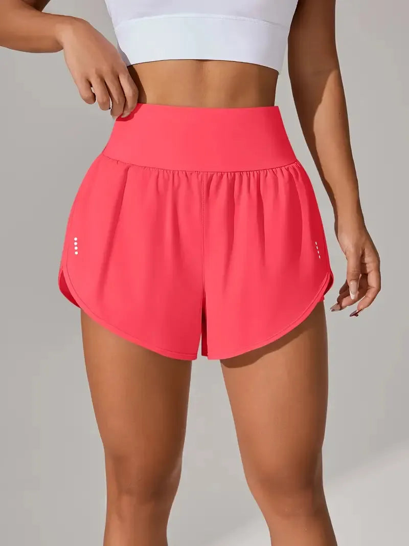 Women’s High Waisted Yoga Shorts Ruffled Athletic Fit