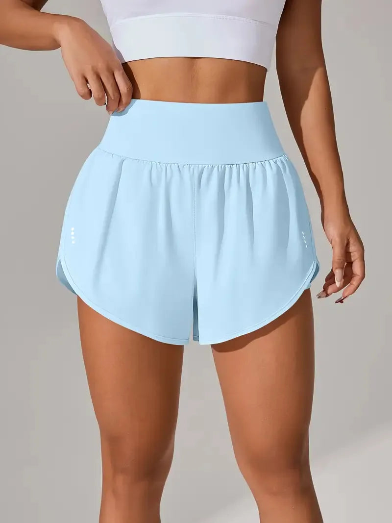 Women’s High Waisted Yoga Shorts Ruffled Athletic Fit