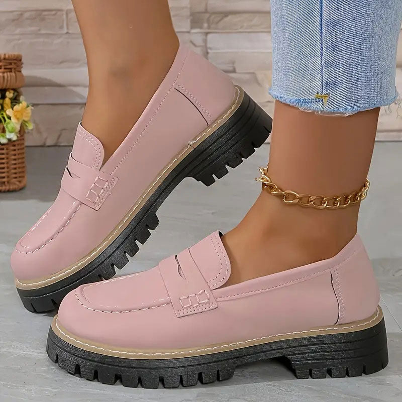 Women's Comfortable Suede Loafers with Chunky Sole