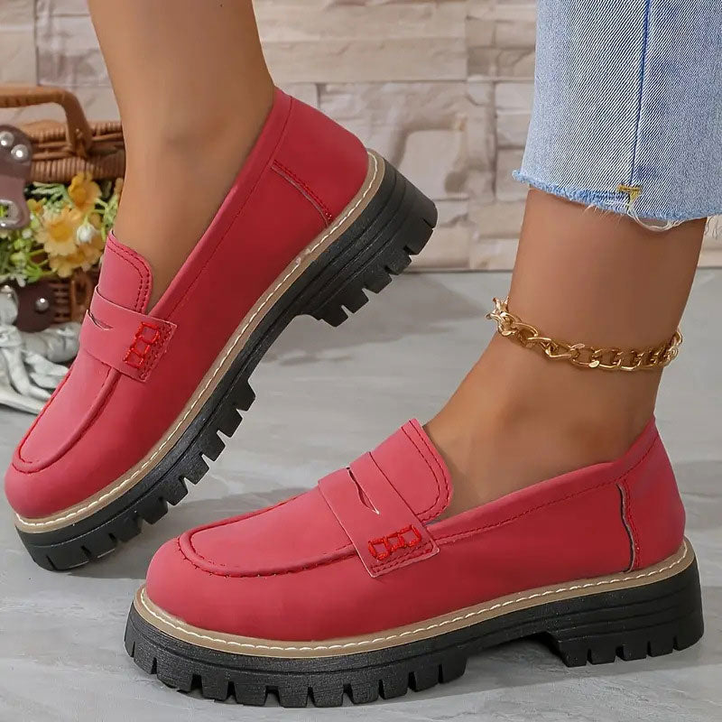 Women's Comfortable Suede Loafers with Chunky Sole