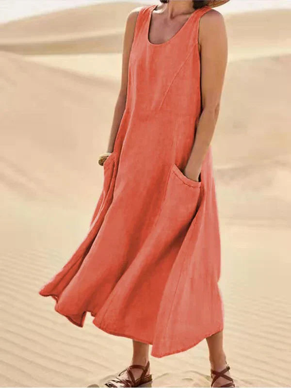 Anya – Sleeveless Flowy Midi Dress