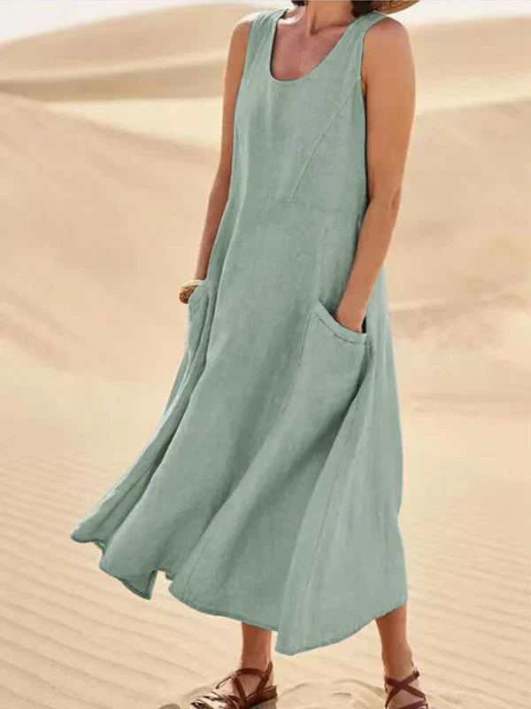 Anya – Sleeveless Flowy Midi Dress