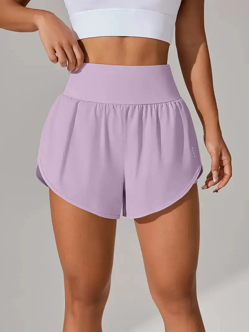 Women’s High Waisted Yoga Shorts Ruffled Athletic Fit
