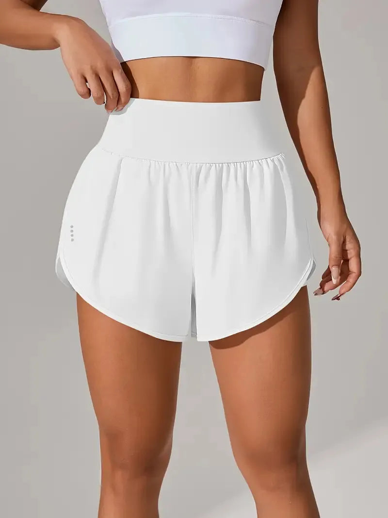 Women’s High Waisted Yoga Shorts Ruffled Athletic Fit